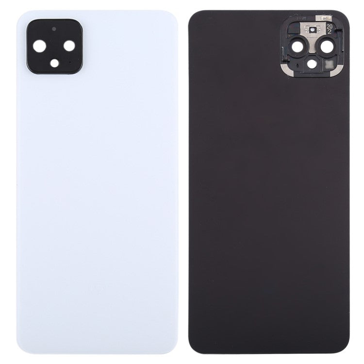 For Google Pixel 4 OEM Battery Back Cover Rear Door Housing Replacement with Camera Lens Ring Cover - White