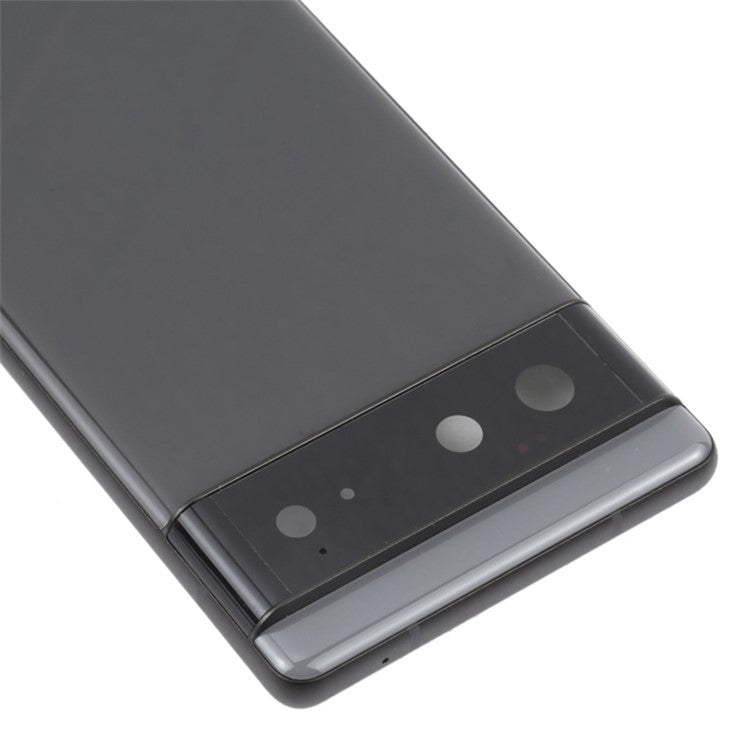 For Google Pixel 6 Back Battery Housing Cover+Middle Plate Frame Replacement - Black
