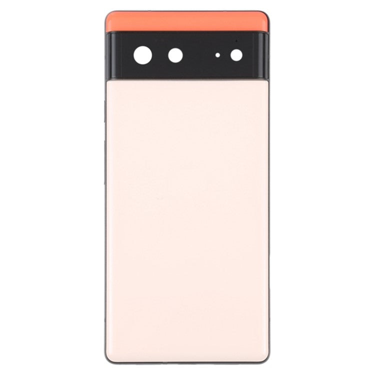 For Google Pixel 6 Back Battery Housing Cover+Middle Plate Frame Replacement - Pink