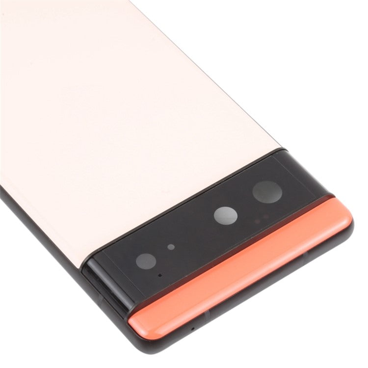 For Google Pixel 6 Back Battery Housing Cover+Middle Plate Frame Replacement - Pink