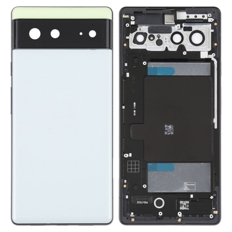 For Google Pixel 6 Back Battery Housing Cover+Middle Plate Frame Replacement - Green