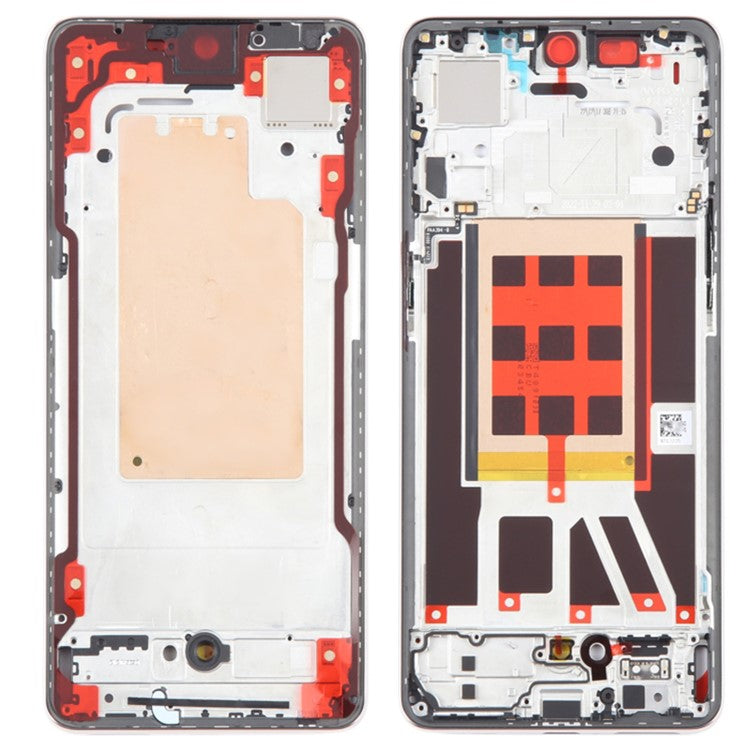 For Oppo Reno9 5G Mobile Phone Middle Plate Frame Repair Part (A-Side) (without Logo) - Gold