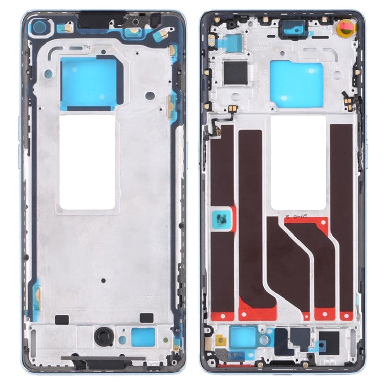 For Oppo Reno6 Pro 5G Phone Middle Plate Frame Repair Part (A-Side) (without Logo) - Blue