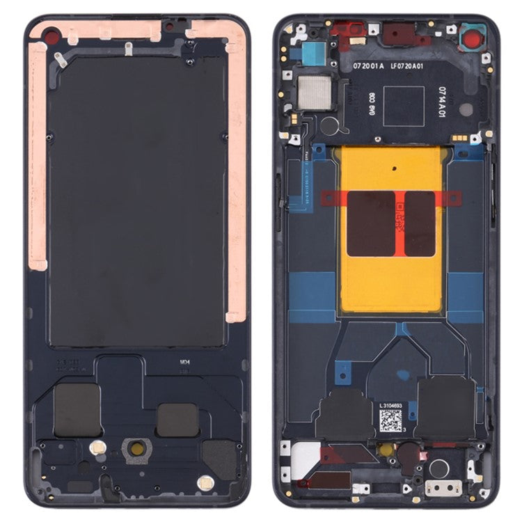 For Oppo Reno6 5G Cell Phone Middle Plate Frame Repair Part (A-Side) (without Logo) - Black