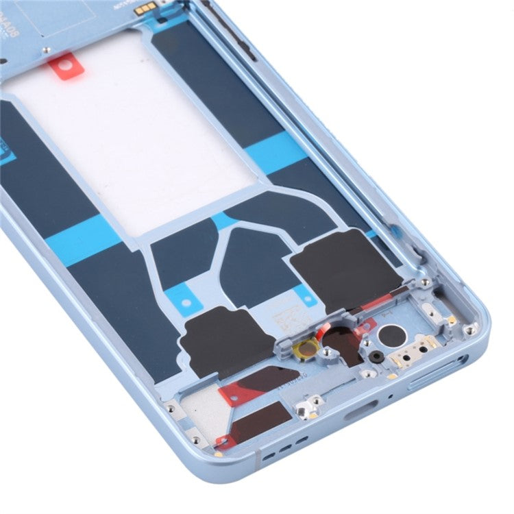 For Oppo Reno6 5G Cell Phone Middle Plate Frame Repair Part (A-Side) (without Logo) - Blue