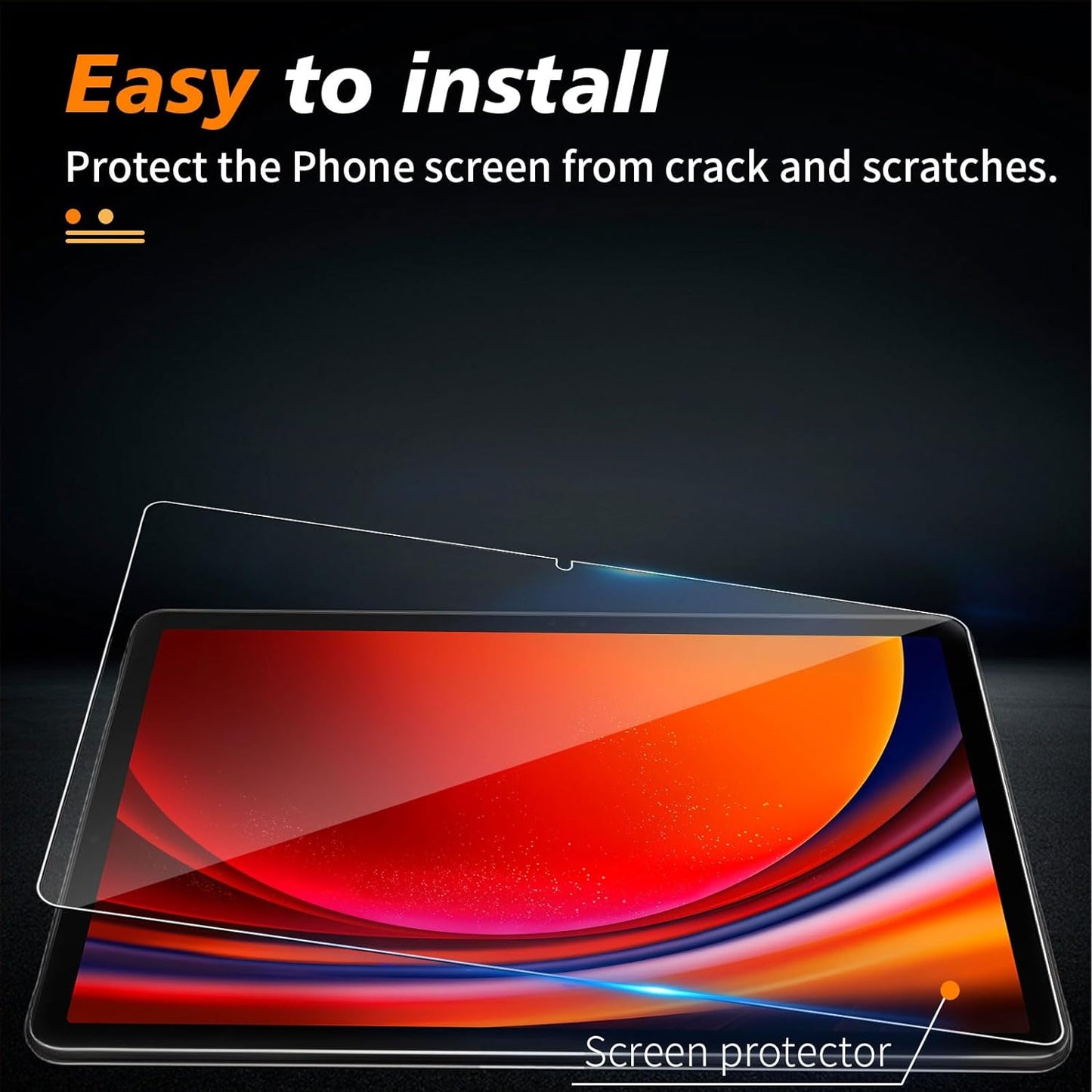For Samsung Galaxy Tab S9 FE Tempered Glass Screen Protector 2.5D Straight Edge Film