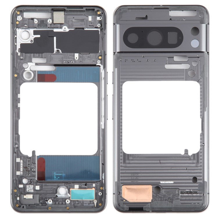 For Google Pixel 8 Pro GC3VE G1MNW OEM Middle Plate Frame Spare Part (without Logo) - Black