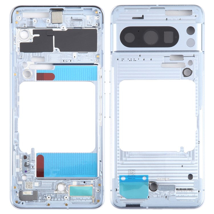 For Google Pixel 8 Pro GC3VE G1MNW OEM Middle Plate Frame Spare Part (without Logo) - Blue