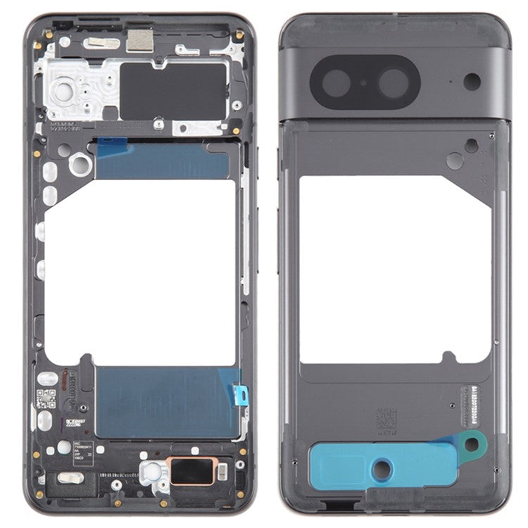 For Google Pixel 8 GKWS6 G9BQD OEM Middle Plate Frame Spare Part (without Logo) - Black