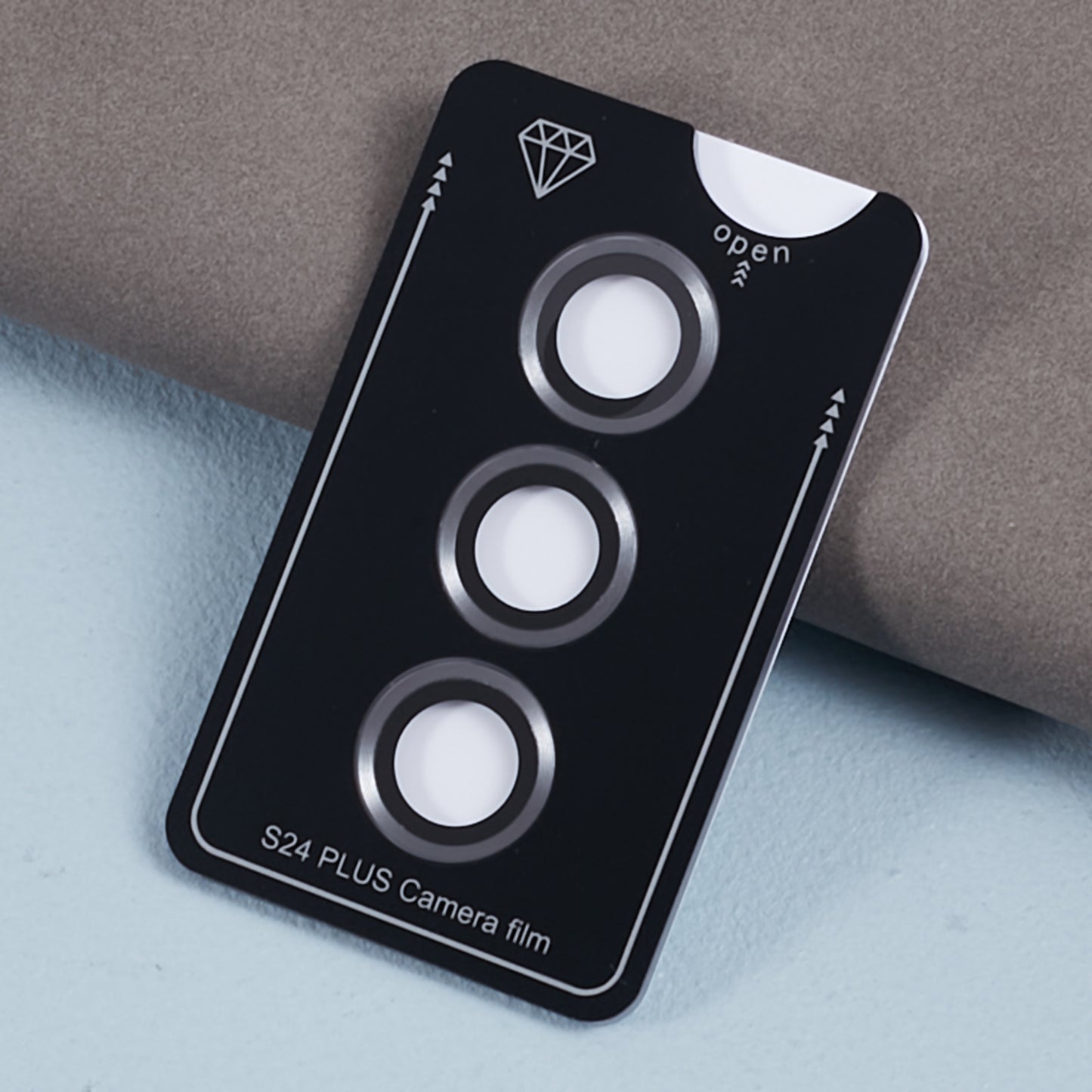 For Samsung Galaxy S24+ 1 Set Camera Lens Protector Metal + Tempered Glass Film - Silver