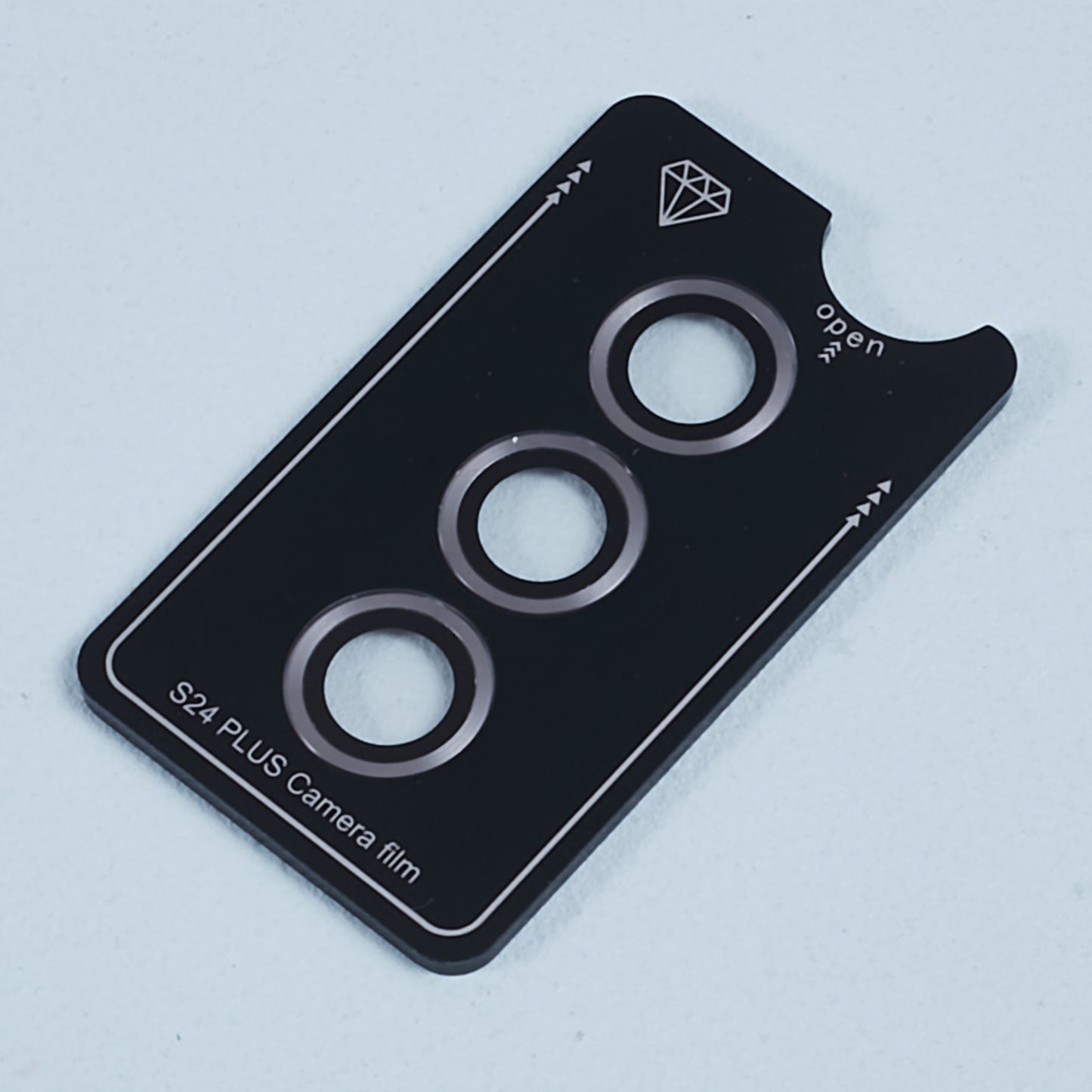 For Samsung Galaxy S24+ 1 Set Camera Lens Protector Metal + Tempered Glass Film - Silver