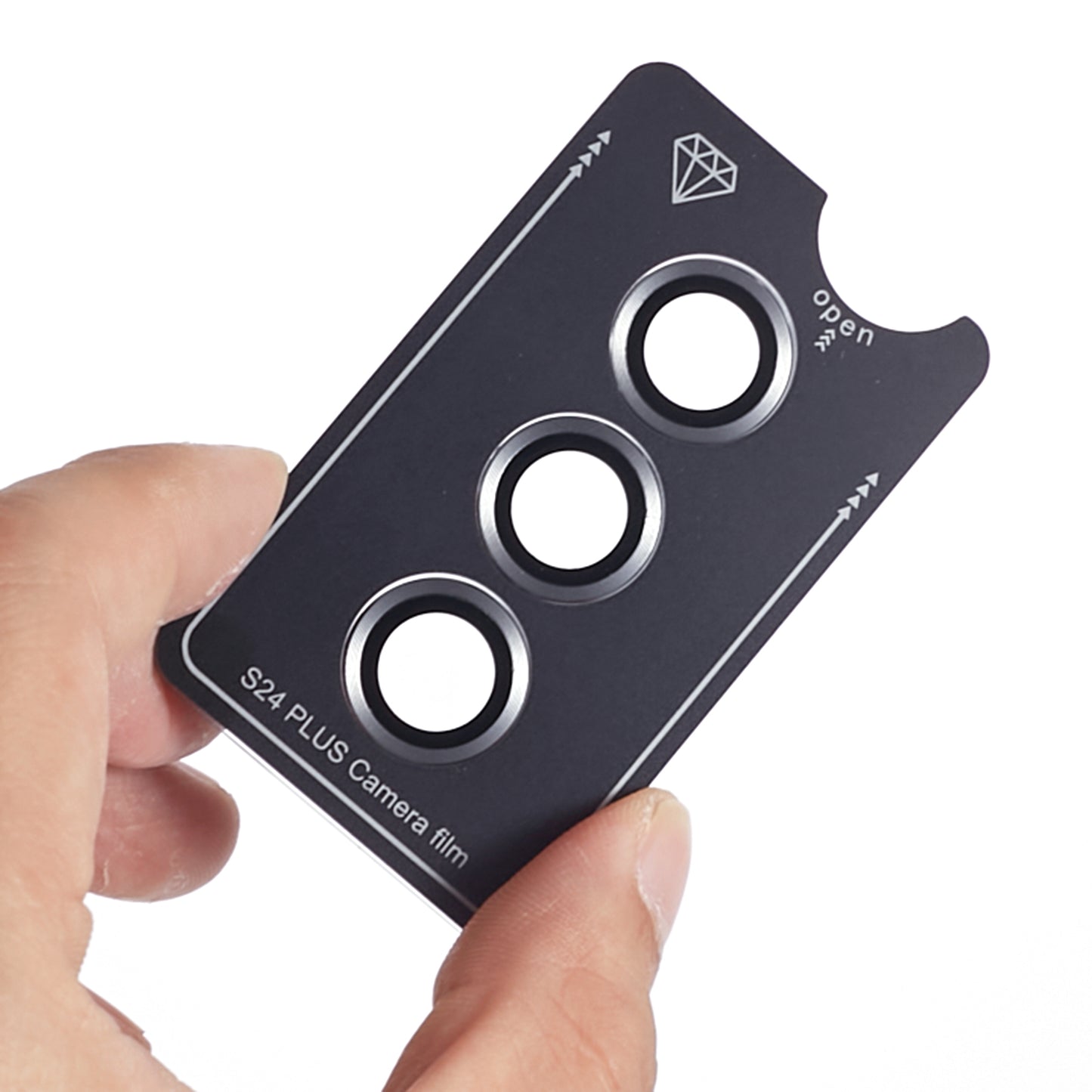 For Samsung Galaxy S24+ 1 Set Camera Lens Protector Metal + Tempered Glass Film - Silver