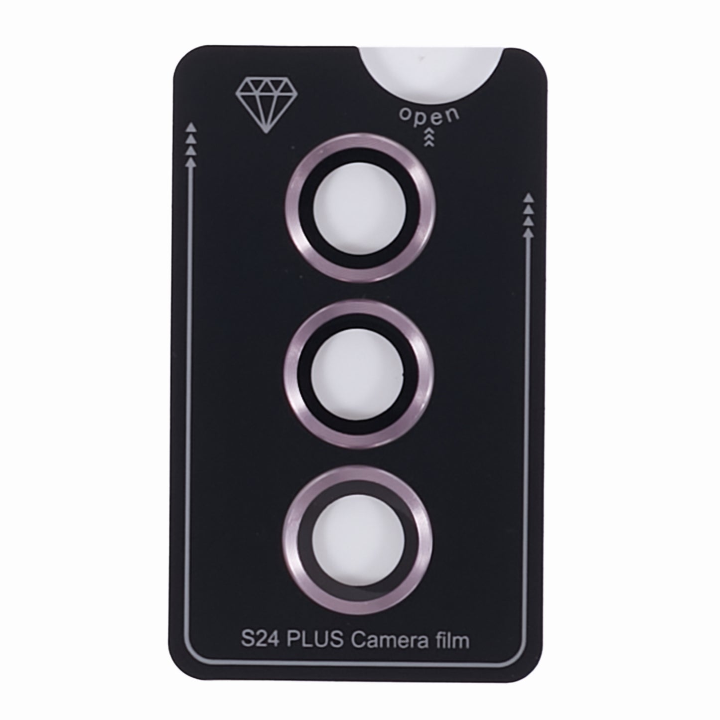 For Samsung Galaxy S24+ 1 Set Camera Lens Protector Metal + Tempered Glass Film - Pink