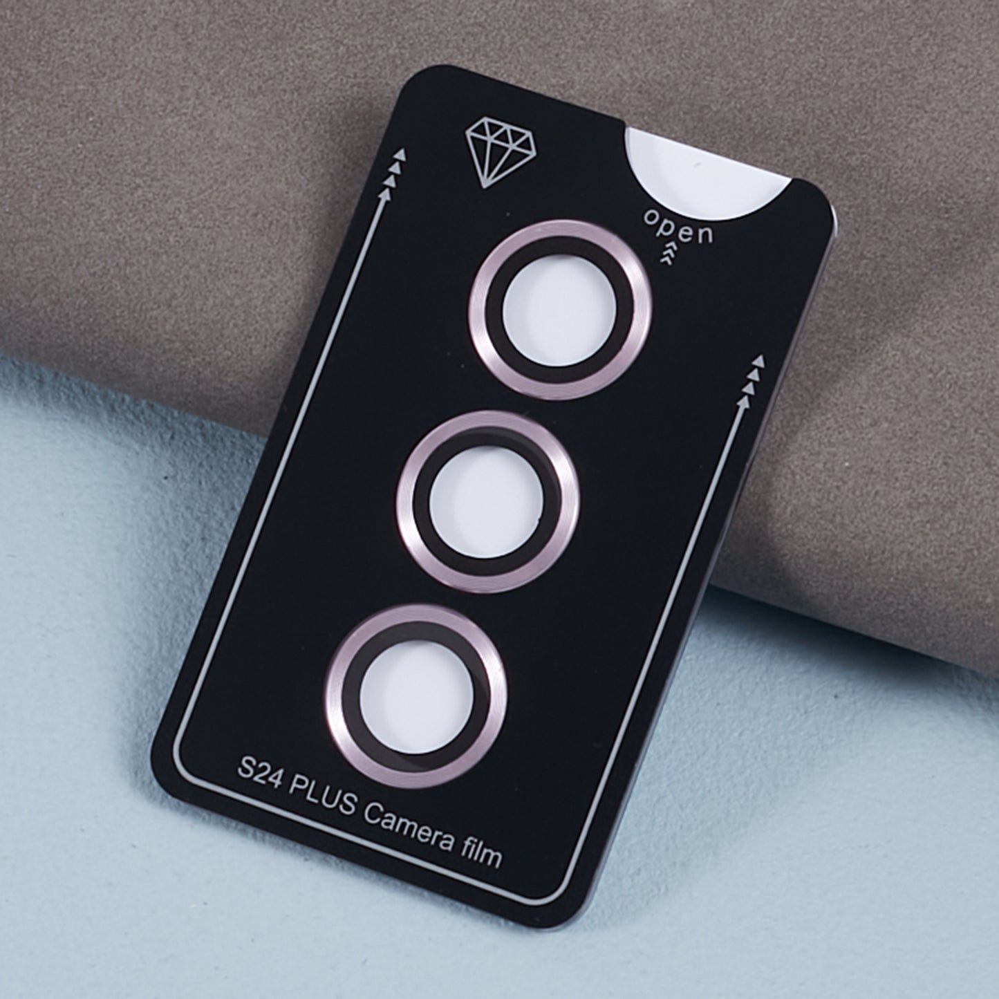 For Samsung Galaxy S24+ 1 Set Camera Lens Protector Metal + Tempered Glass Film - Pink