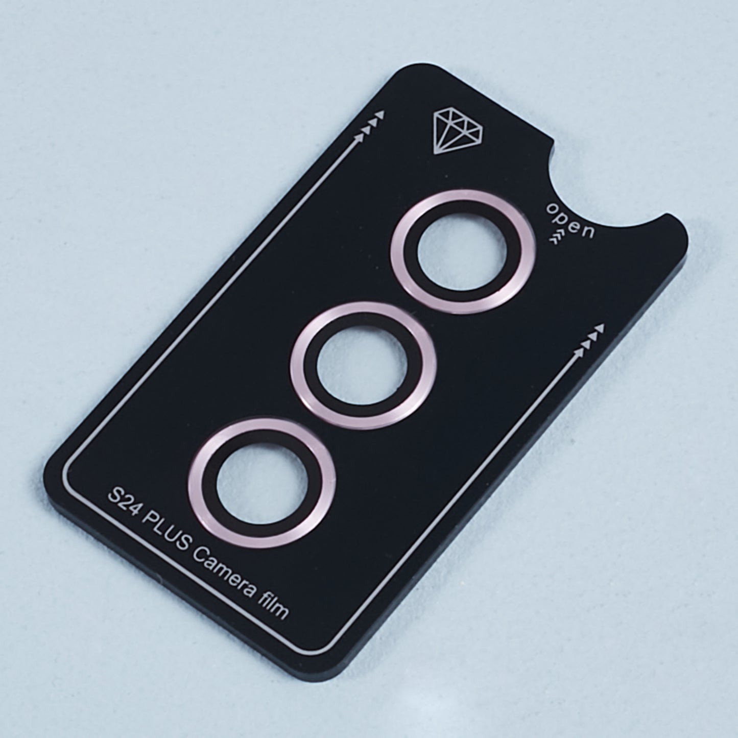 For Samsung Galaxy S24+ 1 Set Camera Lens Protector Metal + Tempered Glass Film - Pink