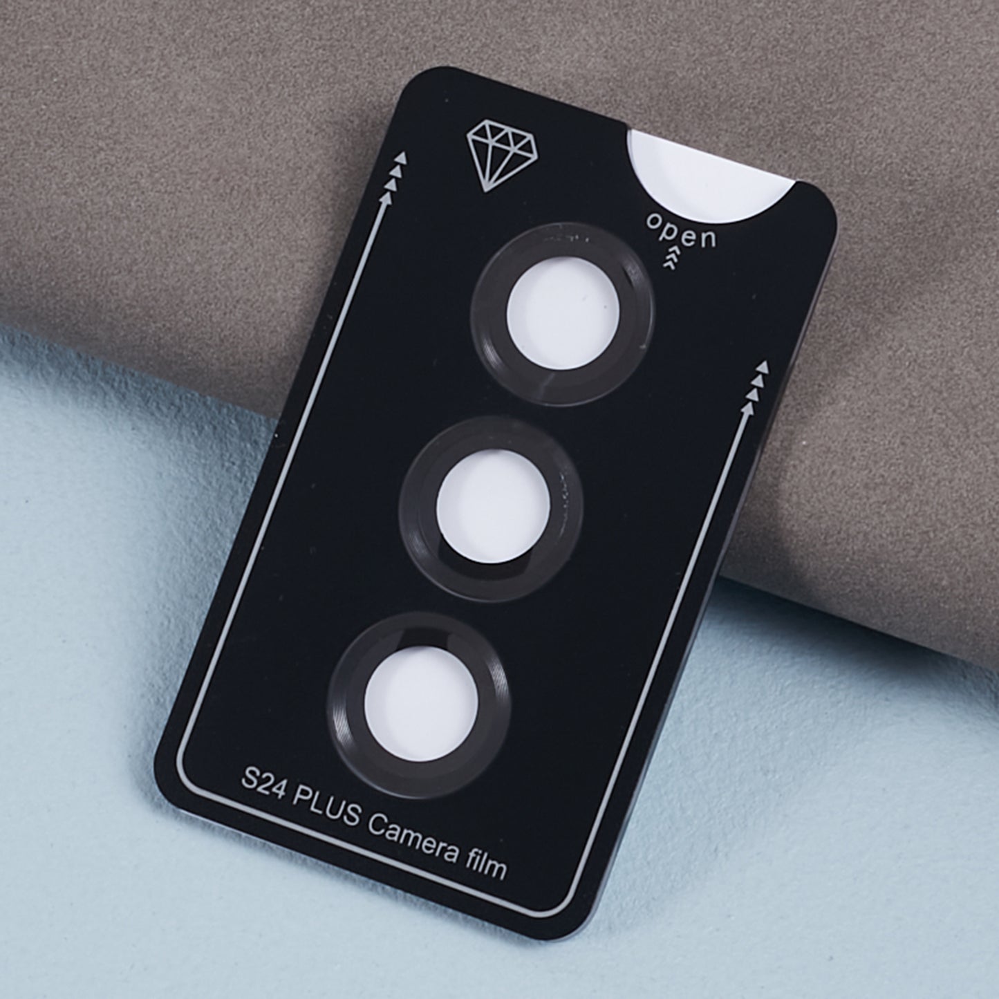 For Samsung Galaxy S24+ 1 Set Camera Lens Protector Metal + Tempered Glass Film - Grey