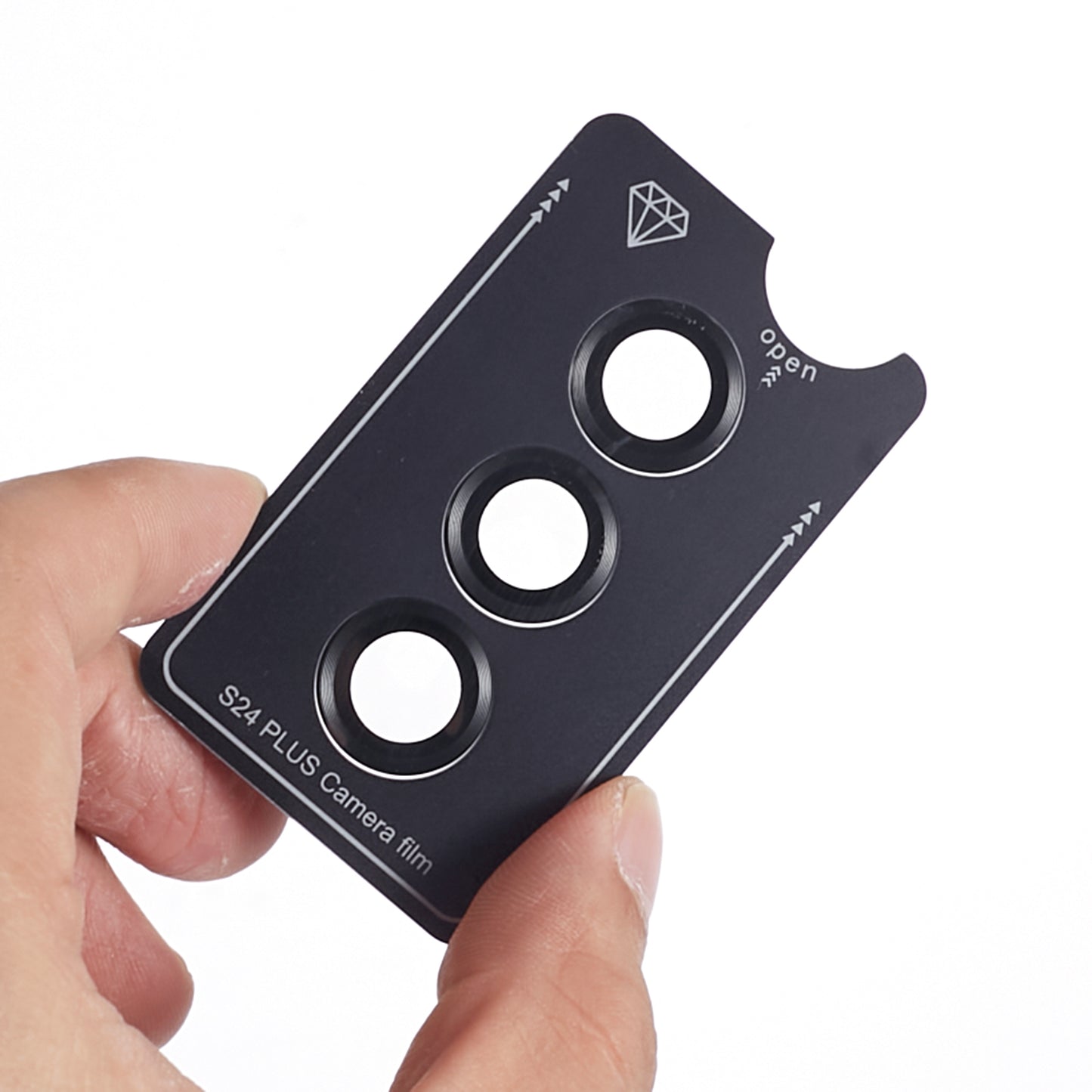 For Samsung Galaxy S24+ 1 Set Camera Lens Protector Metal + Tempered Glass Film - Grey