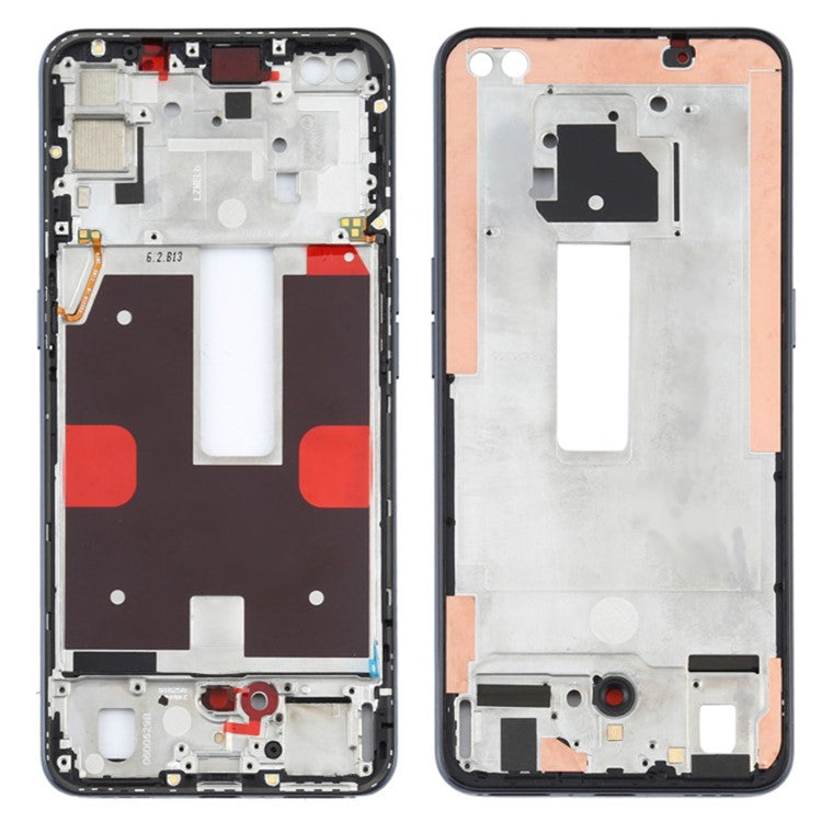 For Oppo Reno4 5G Phone Middle Plate Frame Repair Part (A-Side) (without Logo) - Black