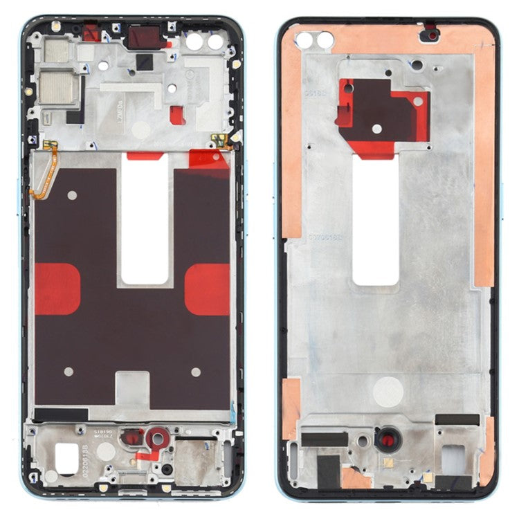 For Oppo Reno4 5G Phone Middle Plate Frame Repair Part (A-Side) (without Logo) - Blue