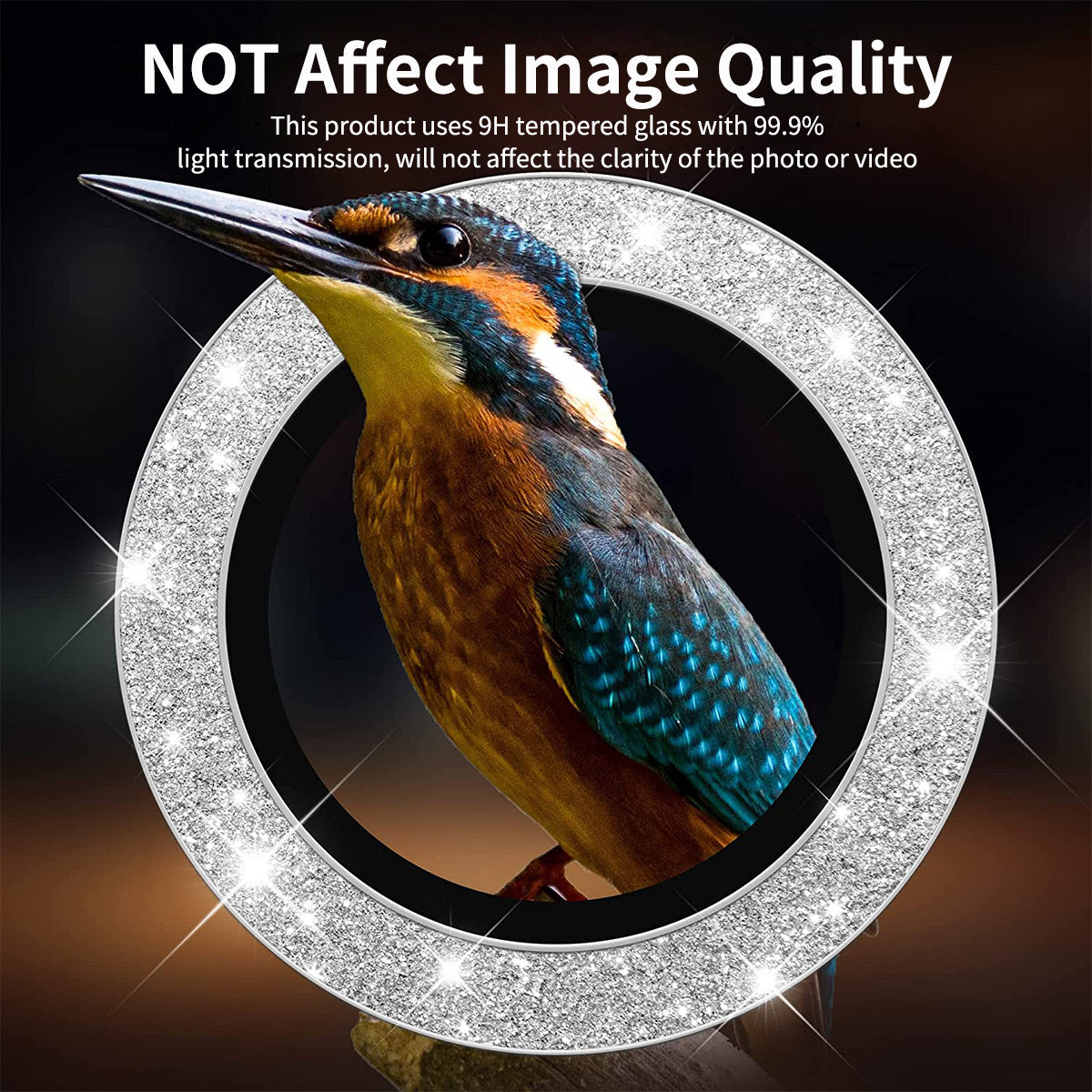 ENKAY HAT PRINCE For Samsung Galaxy S24 Camera Lens Protector Glitter Decor Individual Lens Film - Silver