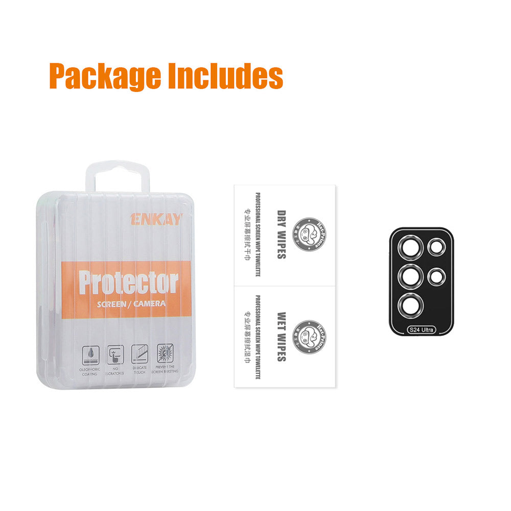 ENKAY HAT PRINCE For Samsung Galaxy S24 Ultra Camera Lens Protector 9H Tempered Glass, HD Clear - Grey