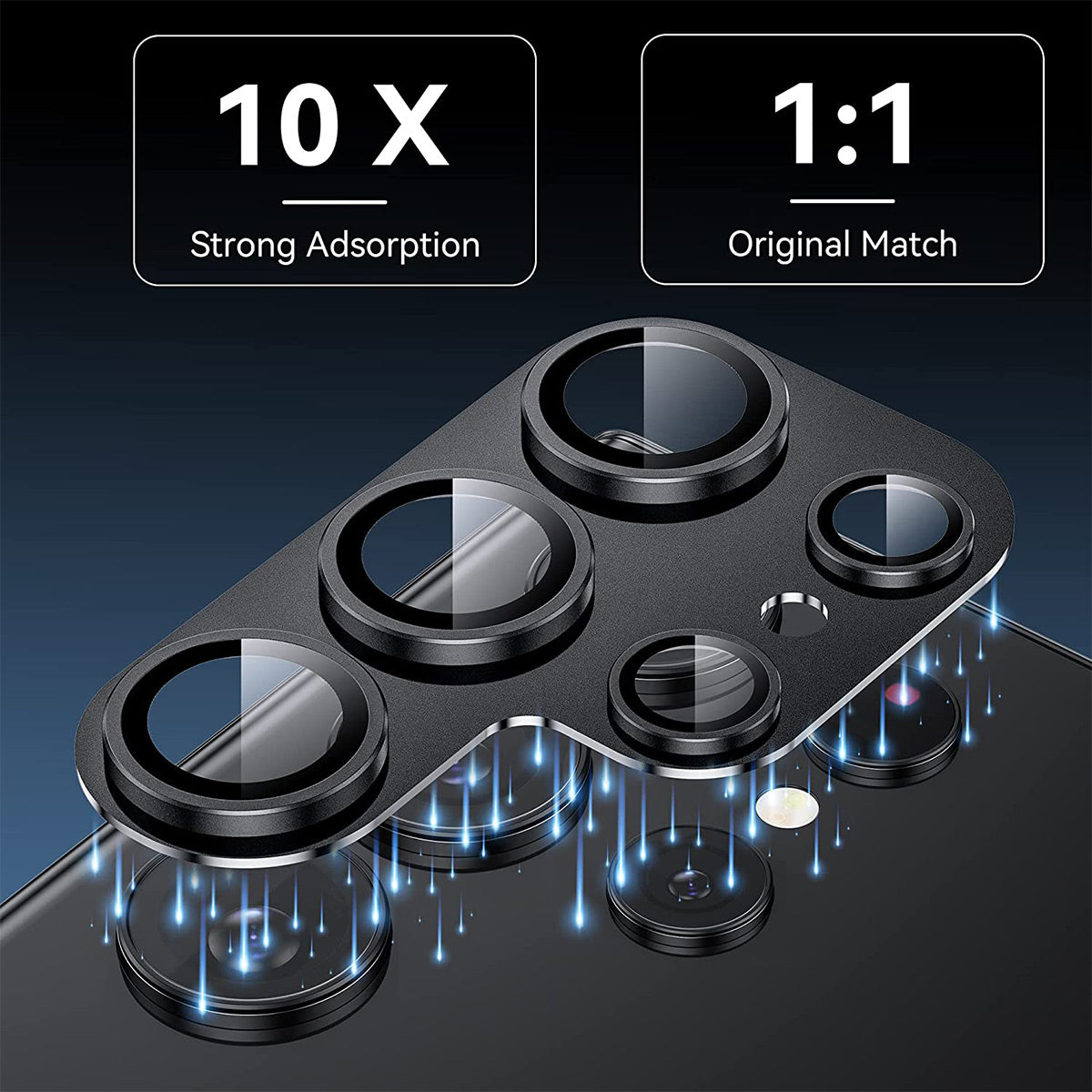 ENKAY HAT PRINCE For Samsung Galaxy S24 Ultra Camera Lens Protector AR HD Clear Lens Film - Black