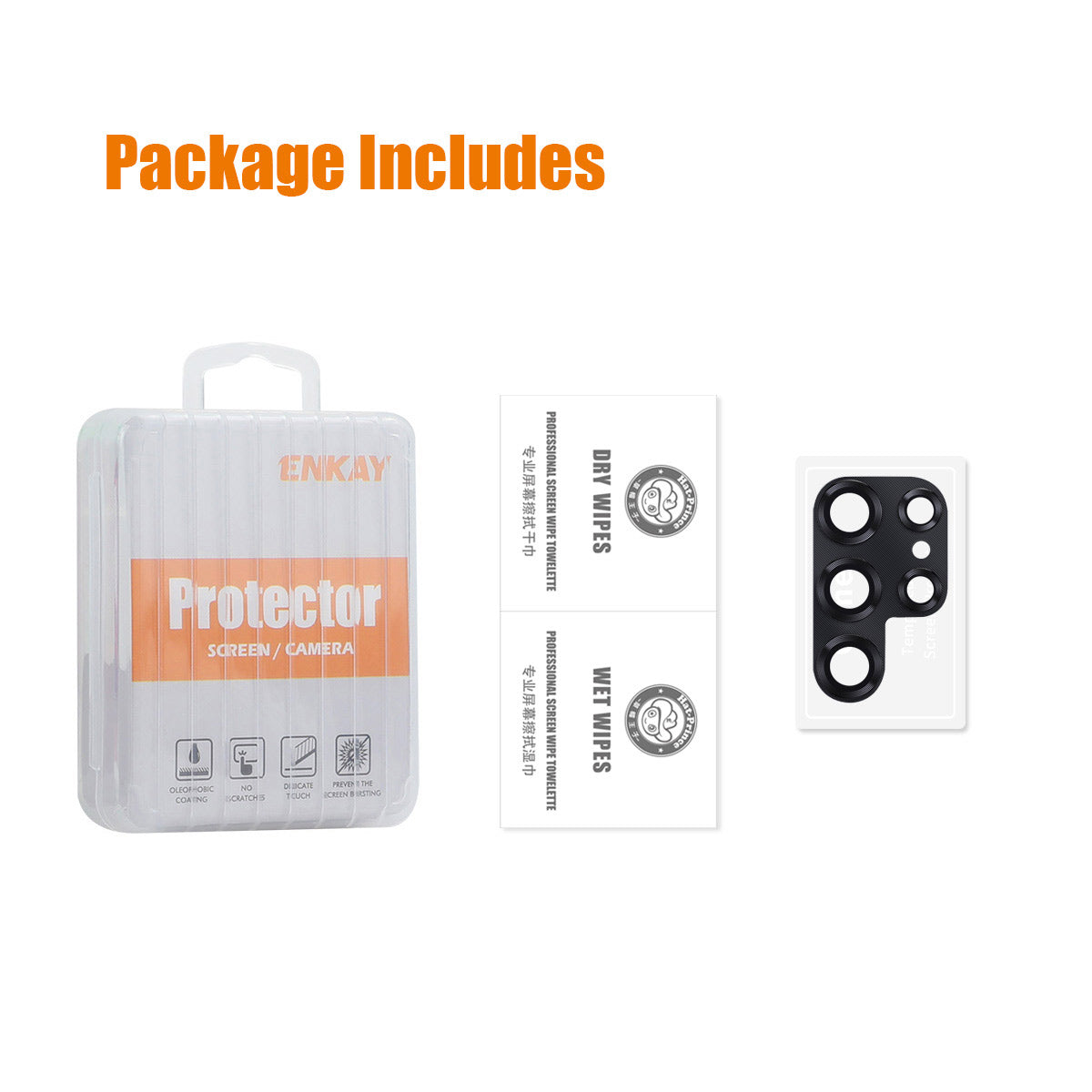 ENKAY HAT PRINCE For Samsung Galaxy S24 Ultra Camera Lens Protector Aluminium Alloy + Tempered Glass Anti-Scratch - Grey