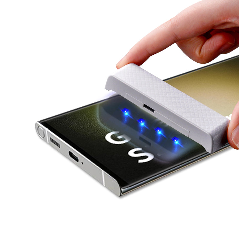 AMORUS For Samsung Galaxy S24 Ultra Screen Protector UV Liquid Adhesive Full Coverage 3D Curved Tempered Glass Film