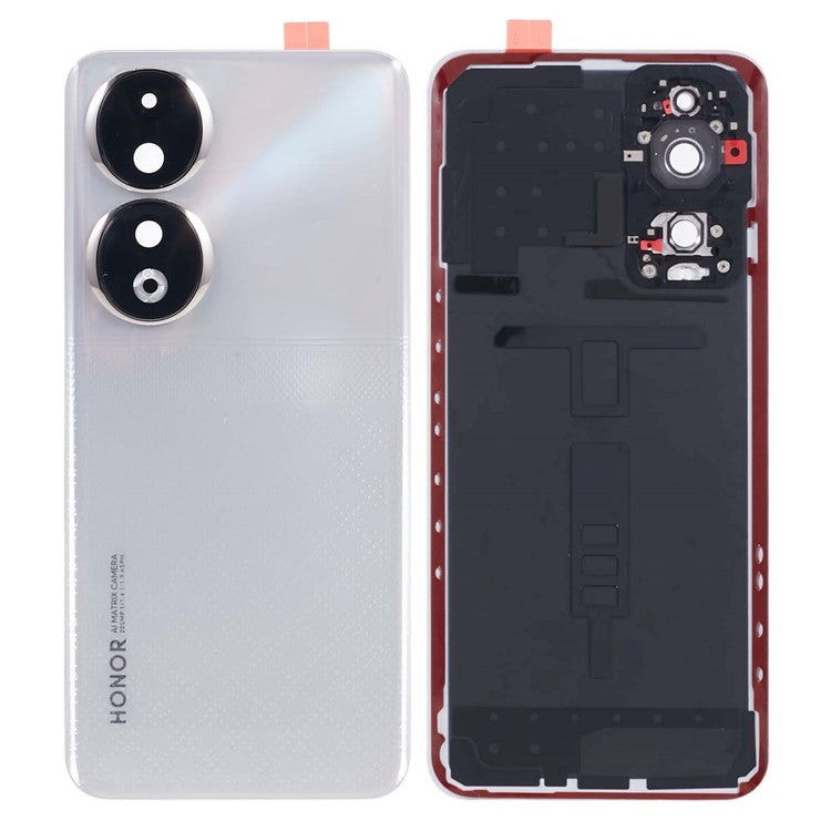 For Honor 90 REA-AN00 REA-NX9 OEM Battery Housing with Adhesive Sticker + Camera Lens Cover - Silver