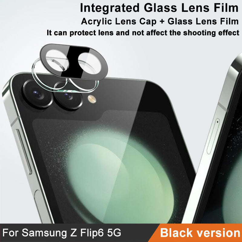 IMAK For Samsung Galaxy Z Flip6 5G Camera Lens Protector Integrated Tempered Glass+Acrylic Lens Cap (Black Version)