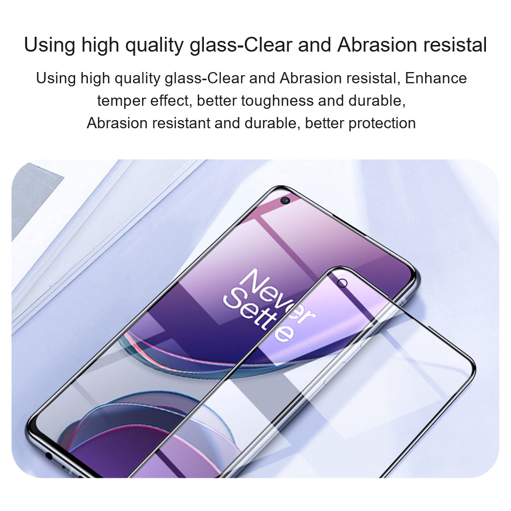 AMORUS 2Pcs For OnePlus Nord 3 5G / Ace 3 5G / Ace 2V / Ace 3V 5G Screen Protector Full Glue Tempered Glass Film - Black