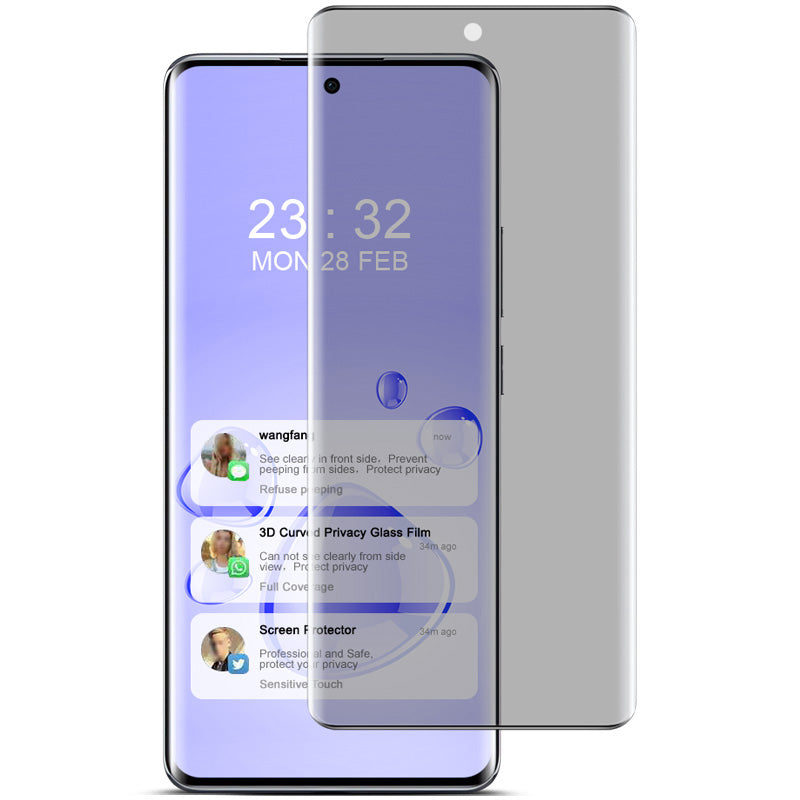 IMAK For Oppo A3 Pro 5G Anti-Spy Screen Protector 3D Curved Side Glue Film (No Edge Version)