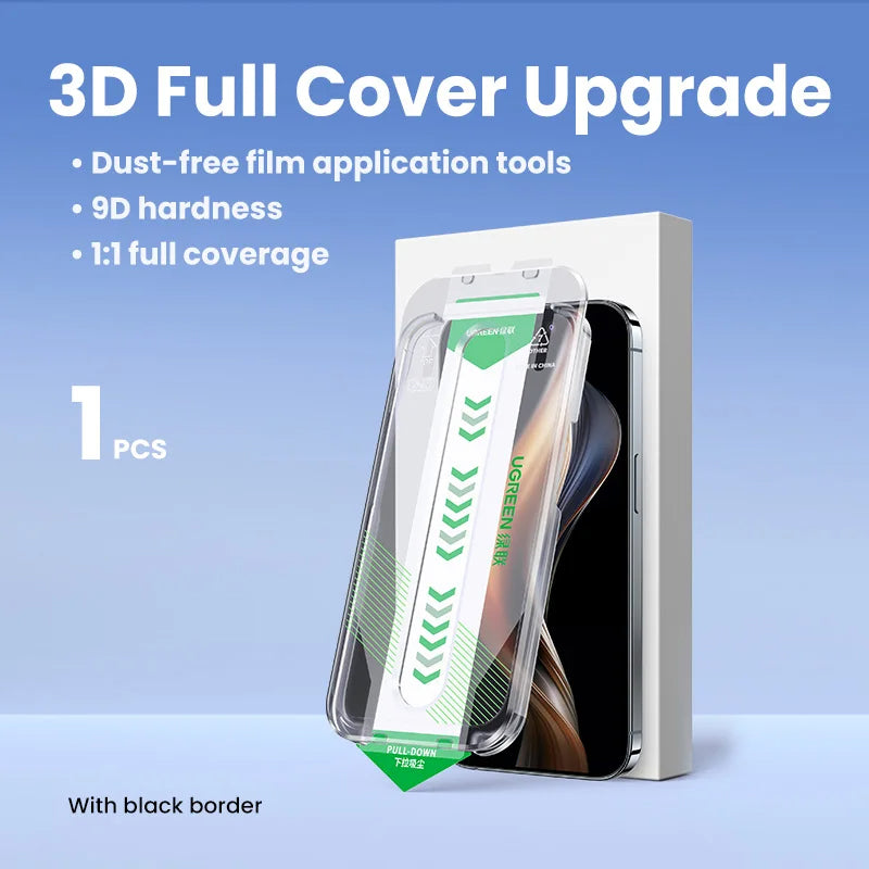 UGREEN 25806 For iPhone 15 Corning Gorilla Glass 9H Screen Protector with Installation Tool