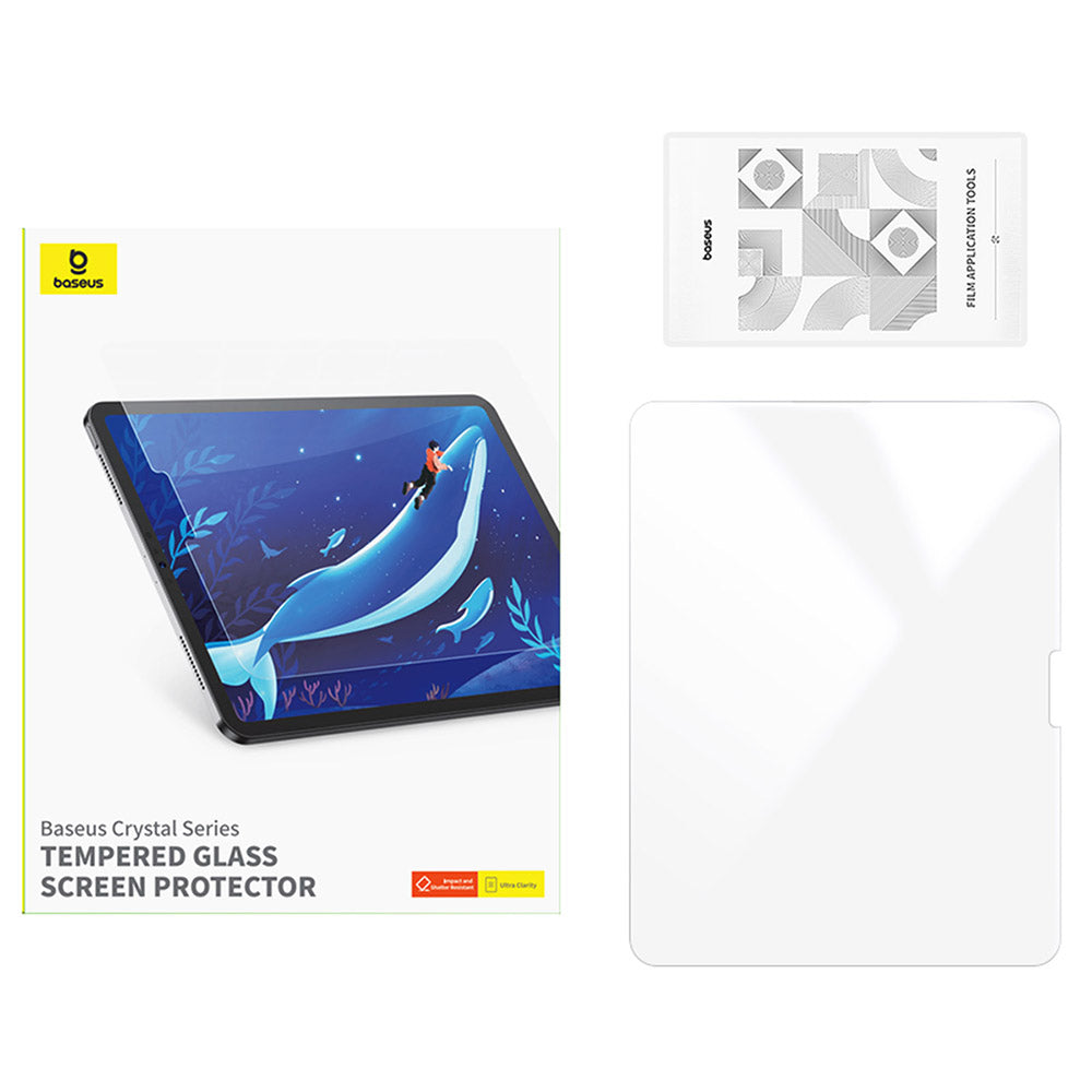 BASEUS Crystal Series For iPad Pro 11 (2024) Screen Film Clear Tempered Glass HD Screen Protector