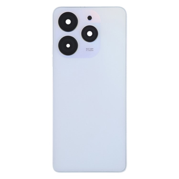 For TECNO Spark 10 Pro KI7 Back Battery Housing Cover with Camera Ring Lens Cover Spare Part - White
