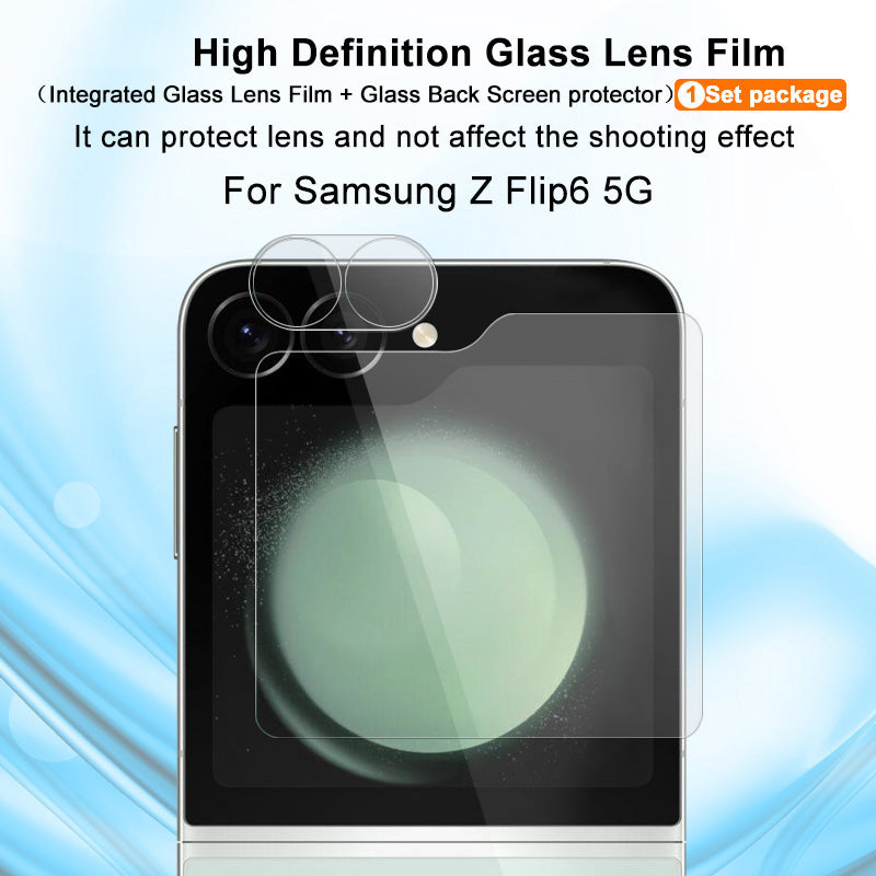 IMAK For Samsung Galaxy Z Flip6 5G Tempered Glass Camera Lens Protector with Rear Small Screen Film Set