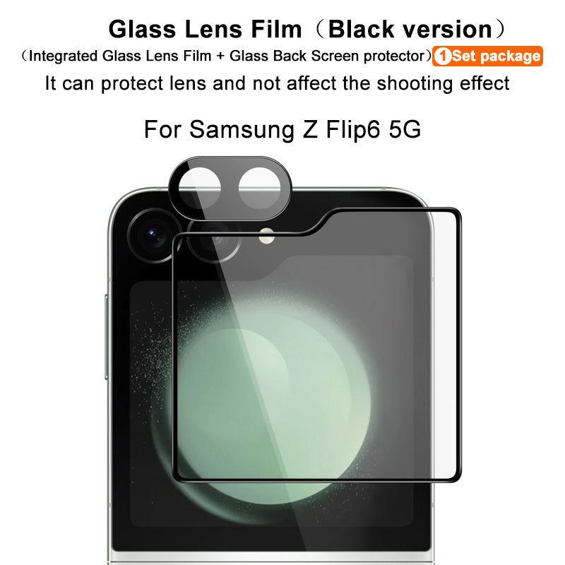 IMAK For Samsung Galaxy Z Flip6 5G Camera Lens Protector Oleophobic Ultra Clear Lens Film with Back Screen Film Set (Black Version)