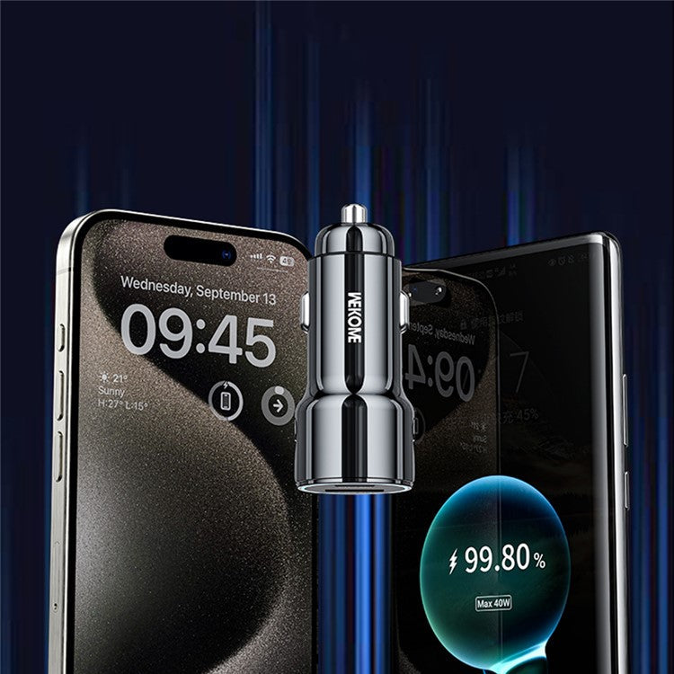 WEKOME WP-C49 Pop Digital Series USB-A+USB-C 63W Fast Car Charger