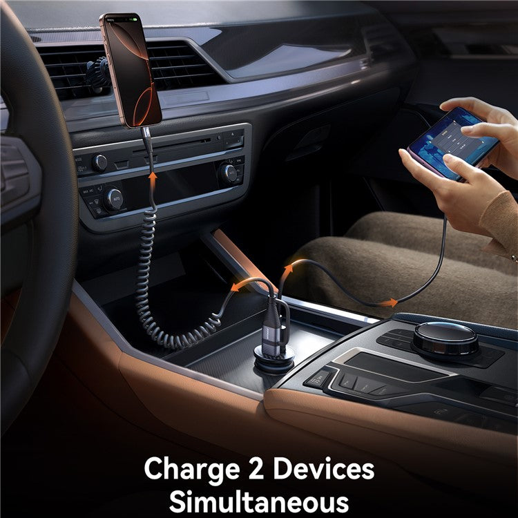 JOYROOM JR-CCN16 Mini 15W Car Charger Adapter USB-A+Type-C Dual USB Port Charger