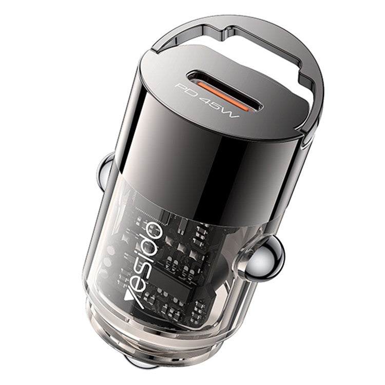 YESIDO Y67 PD 45W Type-C Mini Car Charger Fast Charging Adapter for Phones Laptops