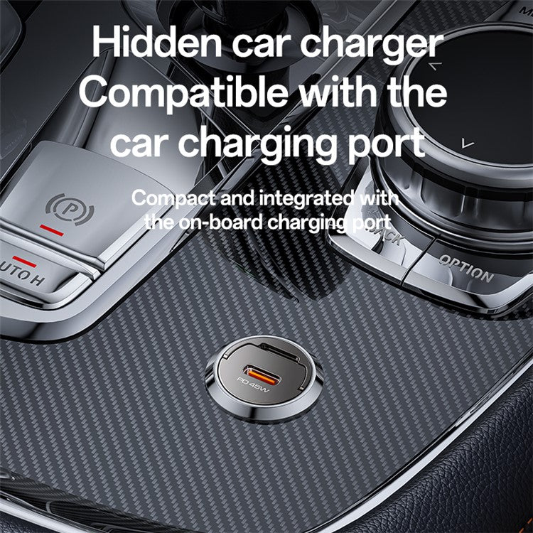 YESIDO Y67 PD 45W Type-C Mini Car Charger Fast Charging Adapter for Phones Laptops