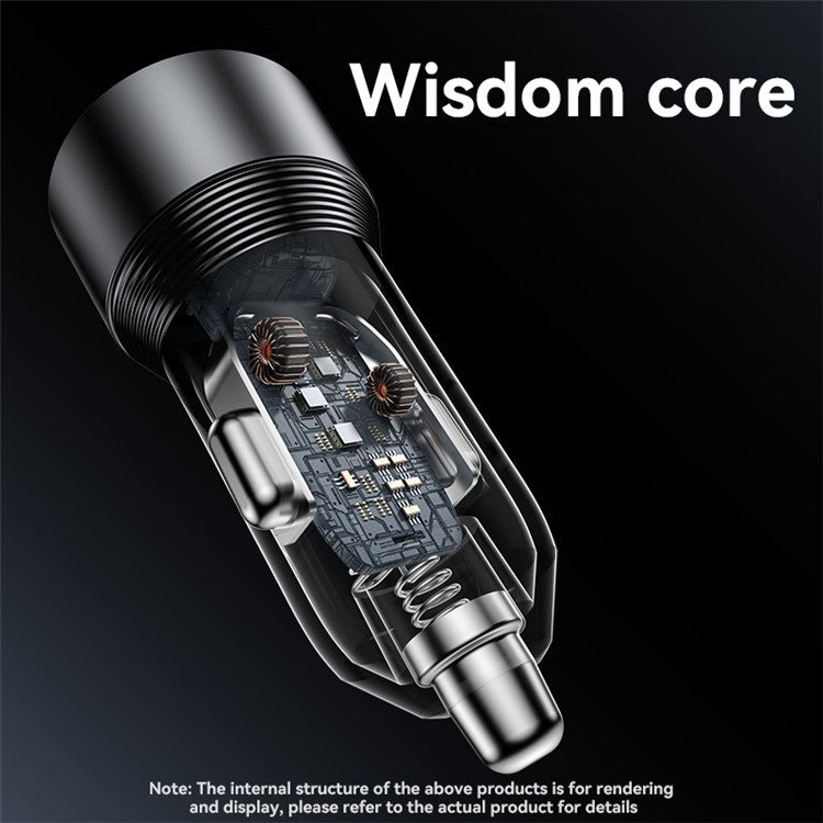 YESIDO Y64 50W USB+Type-C Dual Port Car Charger Fast Charging Cigarette Lighter Adapter