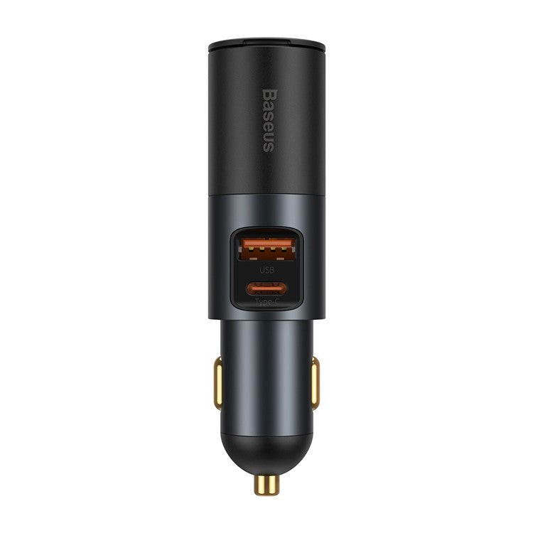 BASEUS Share Together USB+Type C Dual Port 120W Fast Charge Car Charger with Cigarette Lighter for 12-24V Car