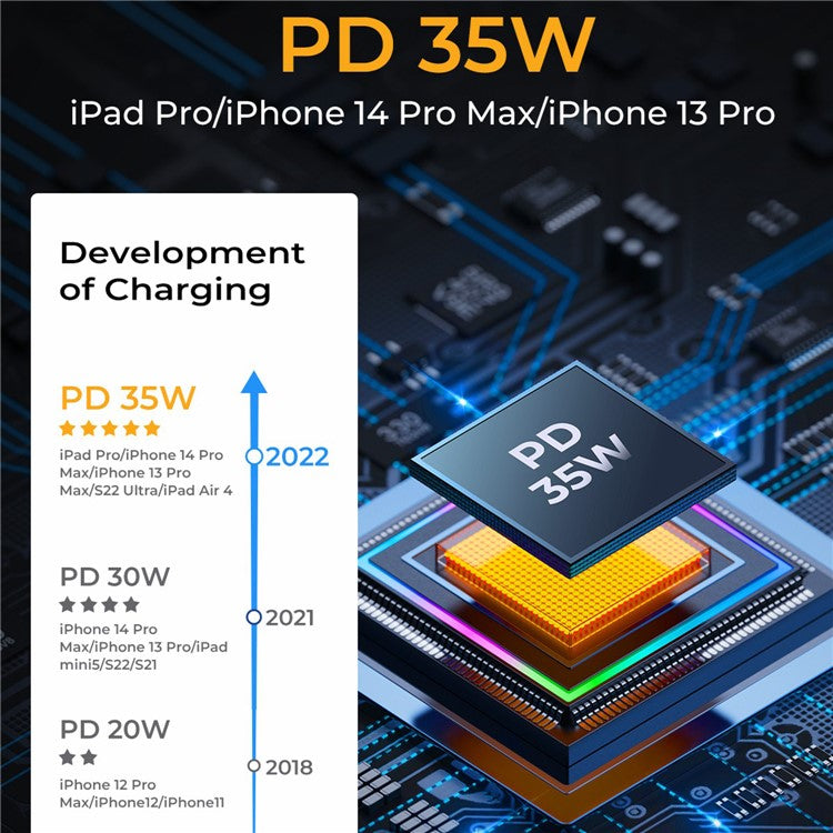 JOYROOM JR-CL26 3 Ports (2PD+1USB) Car Charger QC3.0+PD3.0 70W Fast Charging Phone Charger Adapter with Colorful LED Light