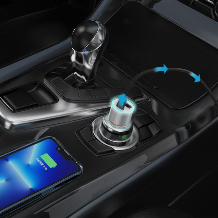 YOOBAO YB-213 42.5W Type-C + USB Car Charger Dual Port Mobile Phone Fast Charging Power Adapter