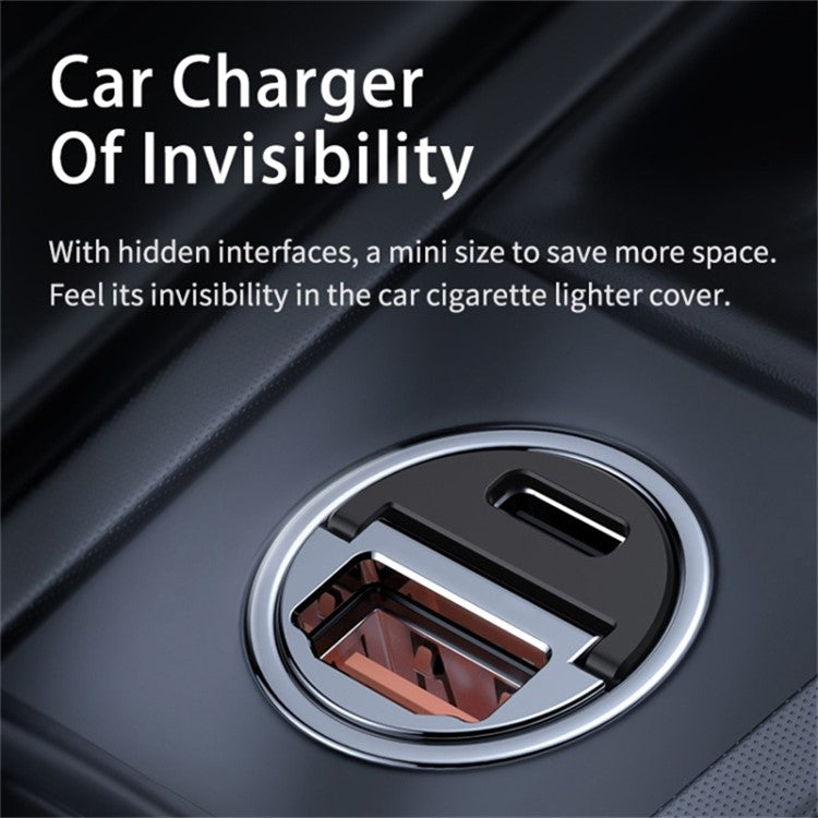 REMAX RCC350 Tanya Pro Max Series PD 45W Fast Charging Dual Type-C Car Charger with Mini Ring Handle