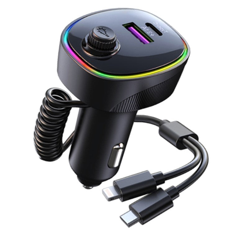 K11 USB + Type-C PD Car Charger Phone Tablet Fast Charging Adapter with Type-C / 8-Pin Charging Cable