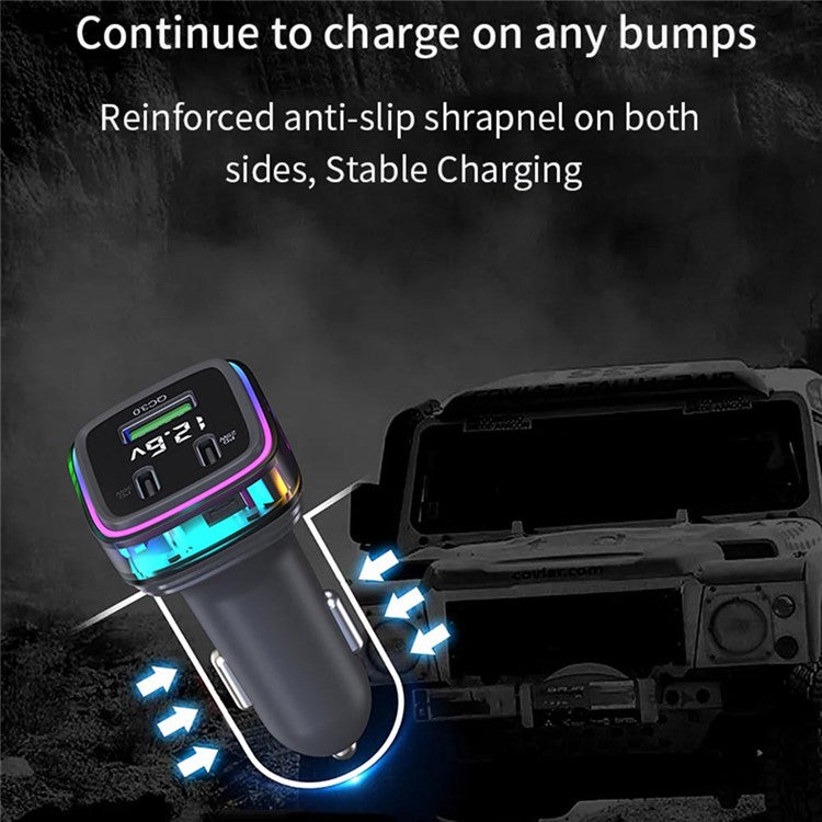 GC05 Cable Cigarette Lighter Splitter Car Charger Adapter with Multiple Type-C USB Outputs