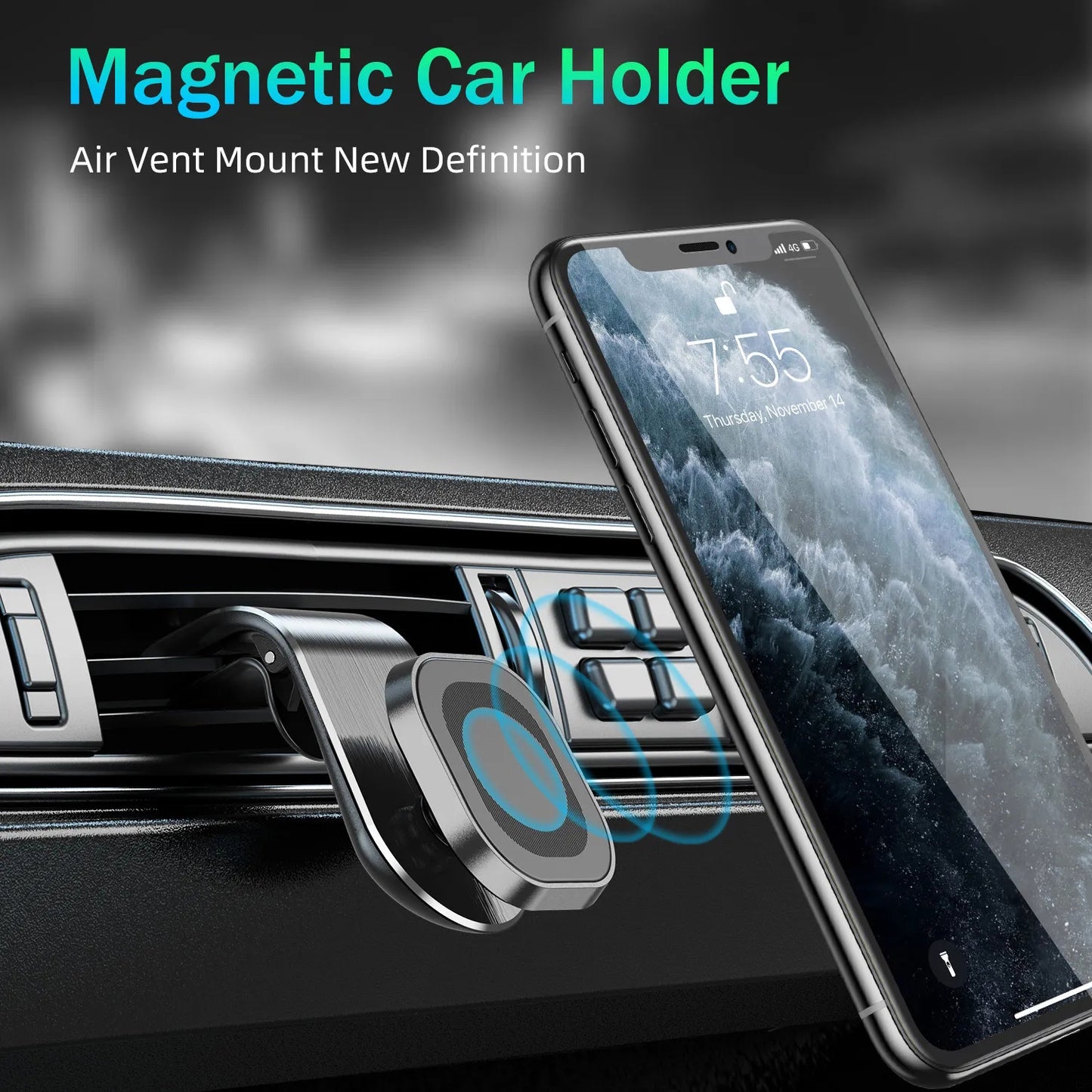 JMARY MH-72 Magnetic Car Air Vent Phone Holder 360 Degrees Rotatable Cellphone Bracket