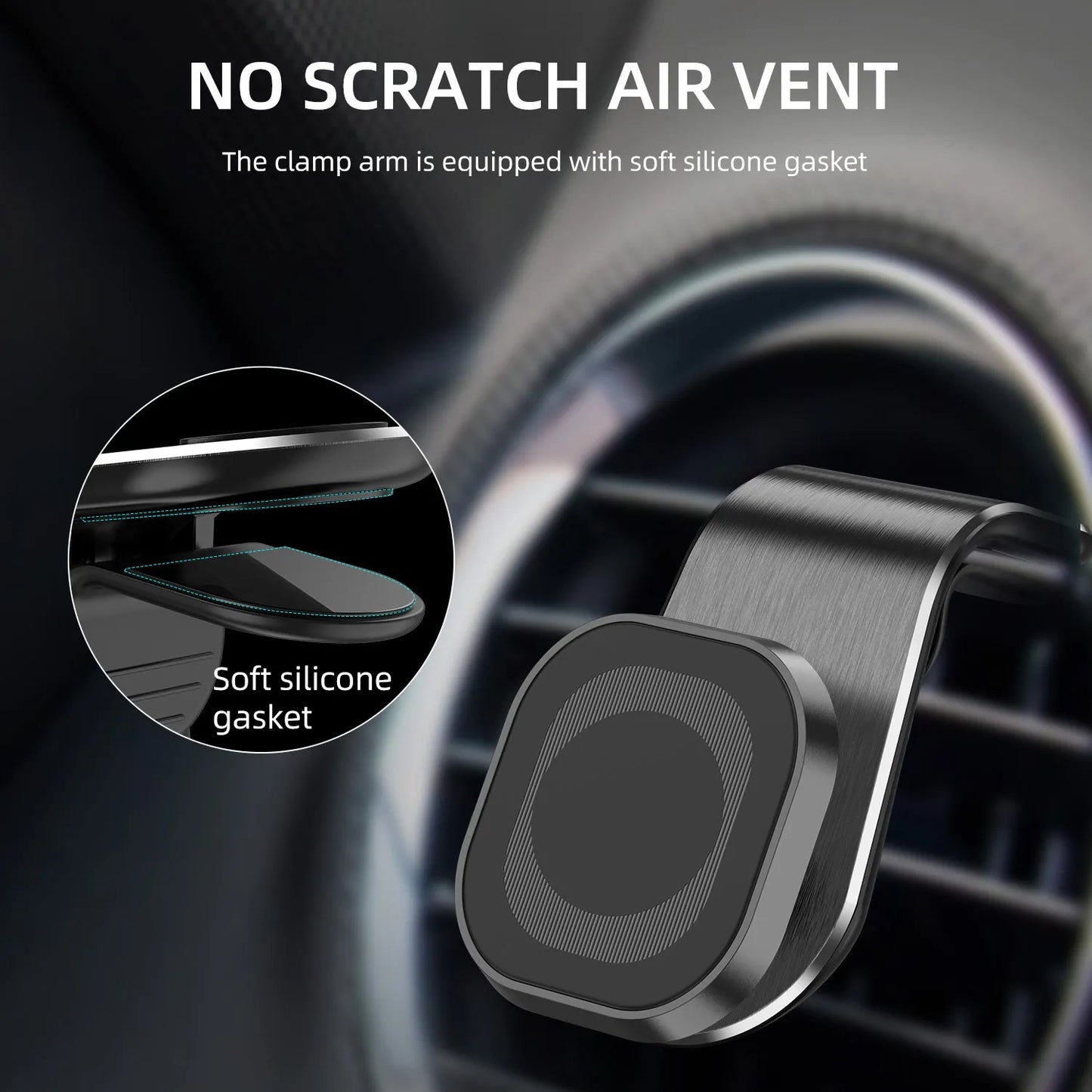 JMARY MH-72 Magnetic Car Air Vent Phone Holder 360 Degrees Rotatable Cellphone Bracket